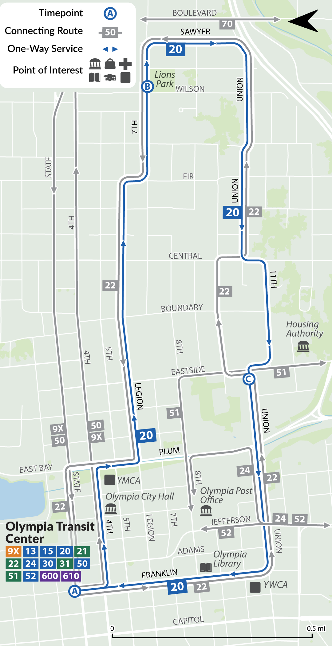 Route 20 map