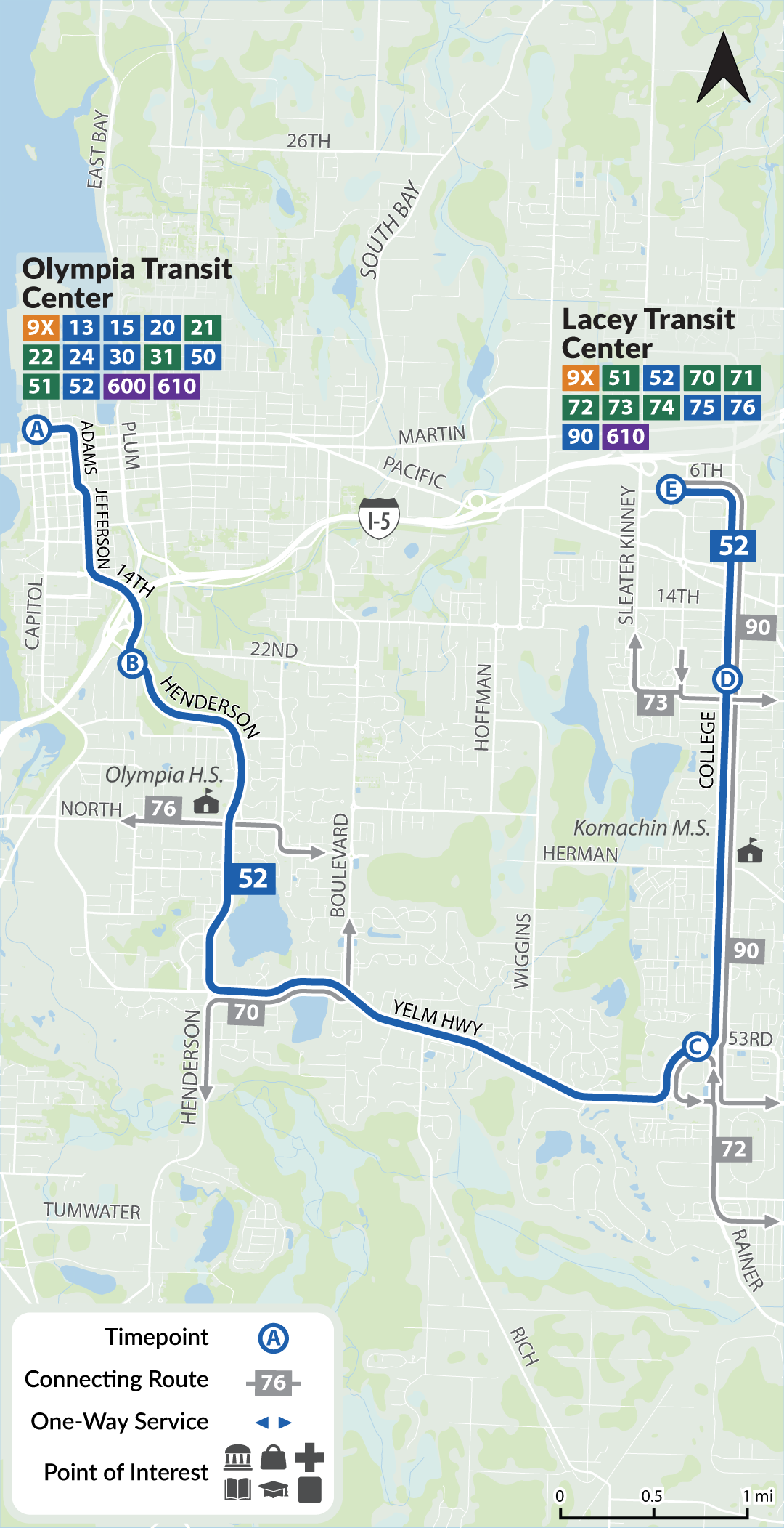 Route 52 map