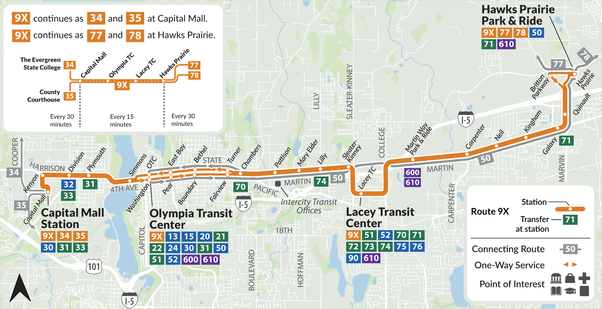 Route 9X map