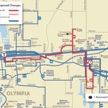 Map of proposed service changes to Route 60