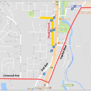 Map of route 12 detour and stop closures
