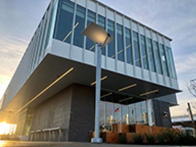 Exterior of new Olympia Transit Center building