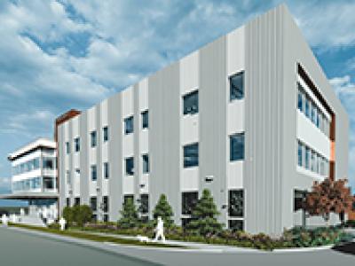 Architect's rendering of new Pattison building with improved frontage
