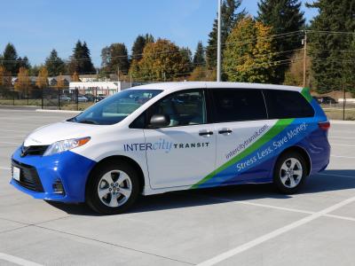 branded Toyota Sienna vanpool vehicle