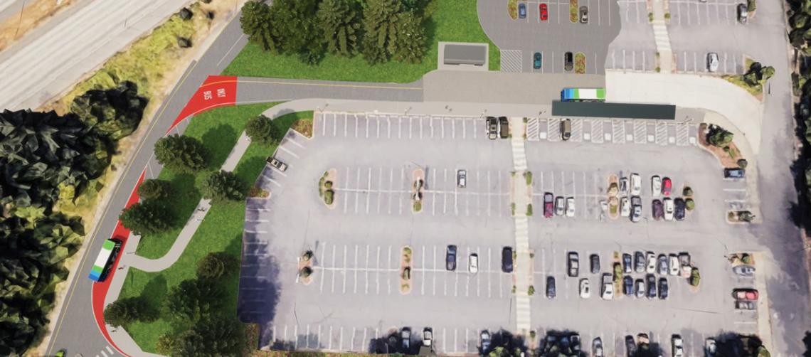 Rendering of direct bus access to I-5 northbound from MWPR
