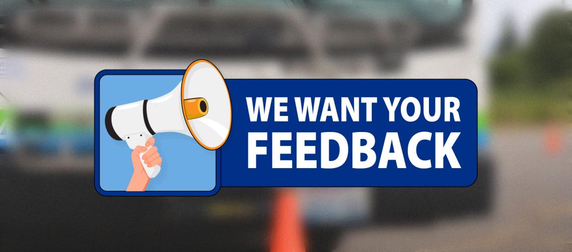 We want your feedback