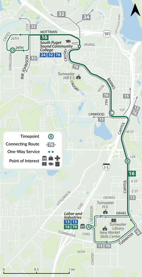 Route 16 map