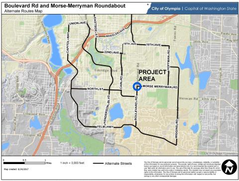 Boulevard Rd and Morse-Merryman Roundabout Alternate Routes