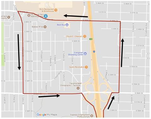 Route 620 detour at Tacoma Mall Transit Center.