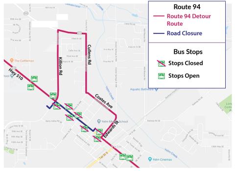 Route 94 detour in Yelm