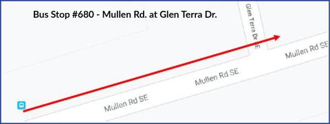 Bus Stop #680 - Mullen Rd. at Glen Terra Dr.