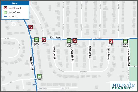 Route 66: Multiple stops closed 1-30-2023