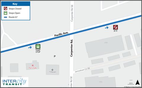 Route 67 Stop 819 Closed MAP_01-30-2023