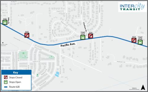 Stops #553, #554, and #555 closed beginning 3-20-23. Use alt stops.