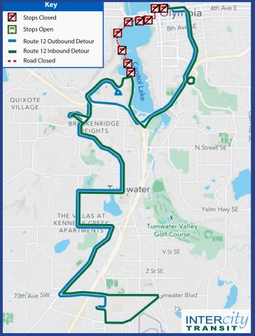 Route 12 detour for July 1 Pride March