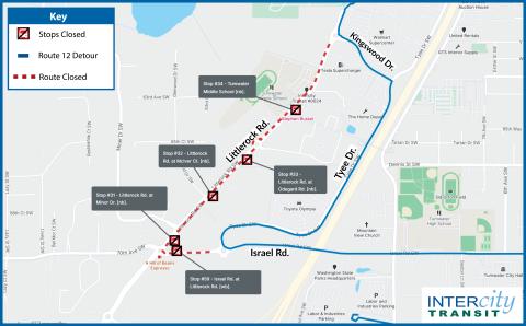 Map of Route 12 Detour