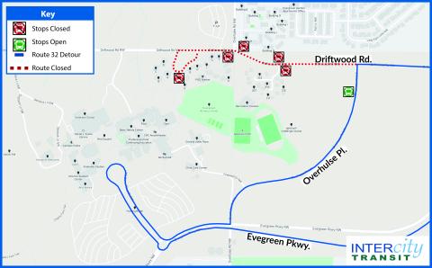Map of Evergreen State College Dorm Loop closure