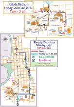 Dash, 12, 13, 68, and 620 Detour Maps