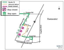 Route 12 detour map