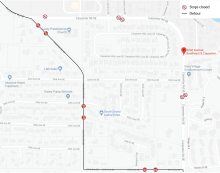 Carpenter Road Detour Map