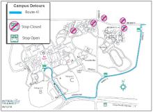 Route 41 Detour - No service to Dorm Loop