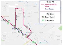 Route 94 detour in Yelm