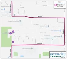 Route 48 detour around Cooper Point Rd. due to construction.