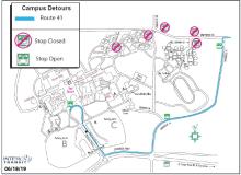 Route 41 will be on detour due Evergreen's closing of the Dorm Loop.