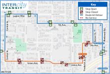 Route 64 on detour due to project on Union Ave. and McCormick St.