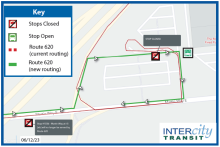 Route 620 will no longer serve stop 1036 starting June 14, 2023