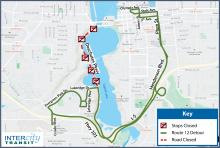 Route 12 detour for Toy Run