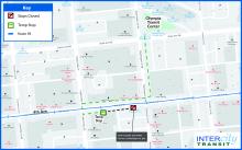 Map of stop #1043 closure